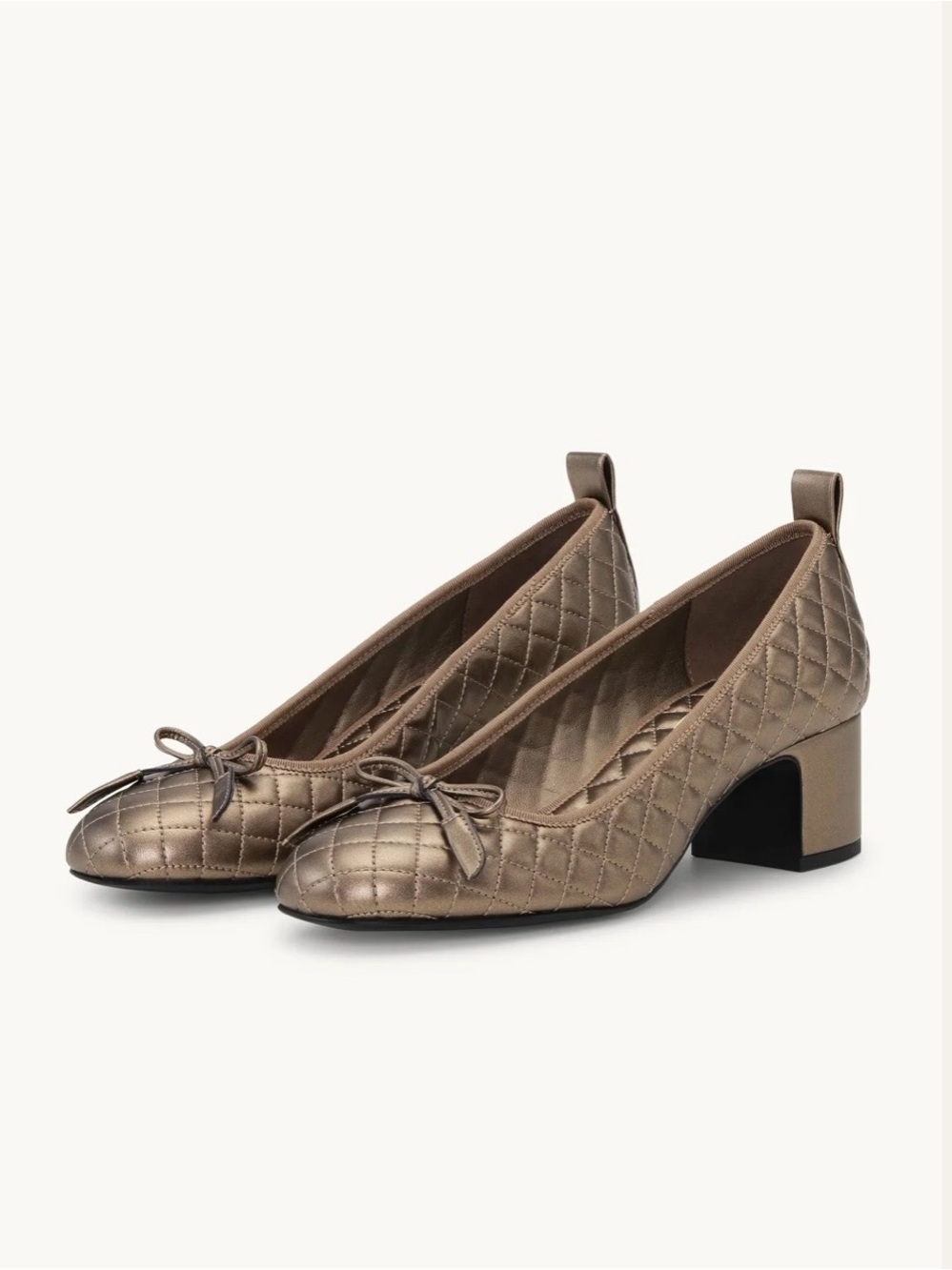 Rockport Taupe kitten heel with Bow